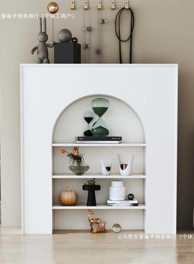 依冰客厅装饰柜防UTD宿真壁炉人柜民简装约白色饰柜置物架陈列柜