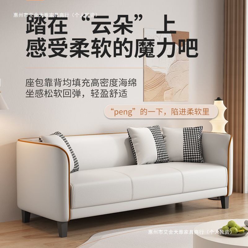 科技布沙发小户型客厅简约现代卧室双人三人网红出租房轻奢服装店