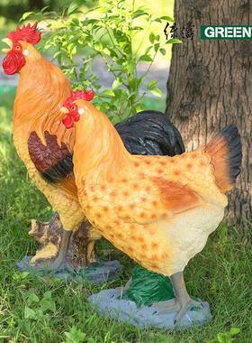 LED太阳别能发光公鸡灯花户坪外仿真母鸡造型灯园墅LT-SX110庭院