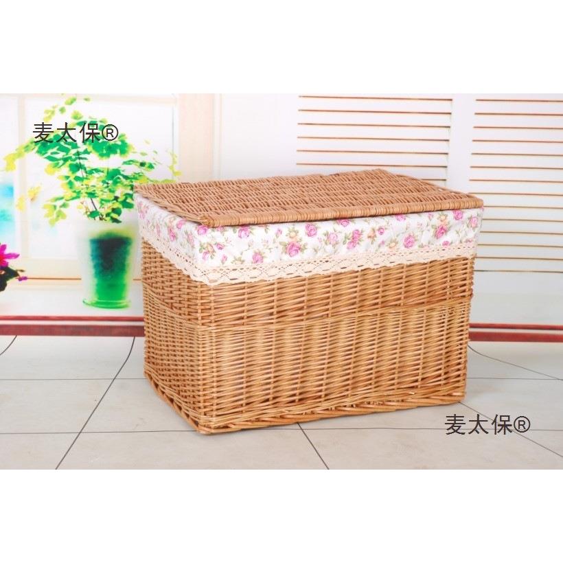 编衣物藤蓝滕筐大号整理箱宝662宝文件藤编柳箱竹编藤篮脏衣麦篮
