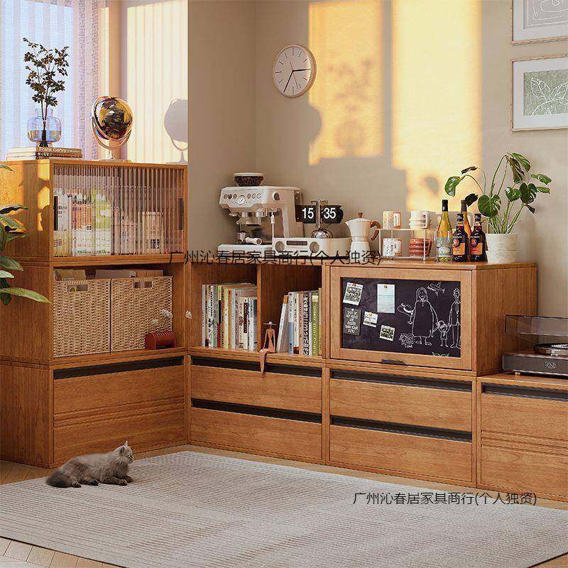 全实木柜矮柜落地置物书-架组物合电视柜边几子简约格书柜储收纳,住宅家具,书架,淘宝优惠券,粉丝福利购,淘宝优惠卷