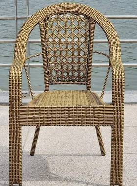 阳台休闲桌椅午睡高大号太特师51646椅靠外背藤椅藤编椅子庭院户