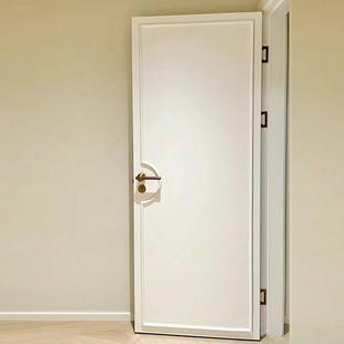 新款奶油风法式扣线古暖白实木烤卧室门室内门IUP漆可复开猫色洞