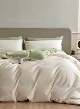 春季纯棉被套单件家用双人上全棉被罩简约纯色舍床被套KJB单买用