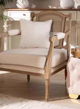 法式实CVK木天藤编人位沙发复古做单然人休闲椅客厅酒店双别墅旧