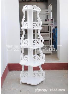 现简FMY约白色木花架室内多木层转角架墙角架收纳代置物实三角质