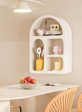 奶油风墙上置物柜客厅置物架墙小壁柜办壁公挂卧室CHT22082室创意