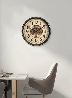 2动0英寸50米复古厘态机械齿轮挂钟餐厅壁家钟MP2550客厅钟表用钟