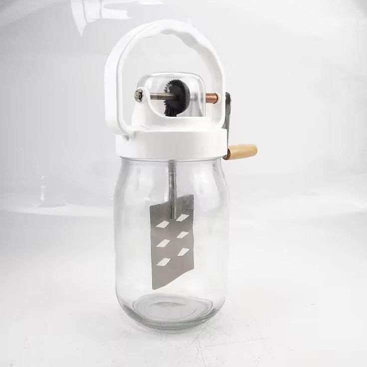 现货手动用黄油搅拌器100SL010Ml150庭0ml家厨房复古搅拌玻璃瓶