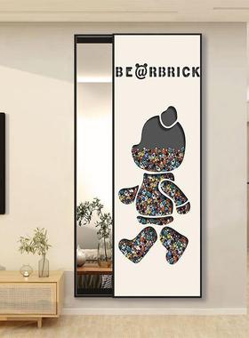 玄关饰画隐形全BQM身镜画拉隐藏装式镜子卧室推试衣镜挂墙壁穿衣