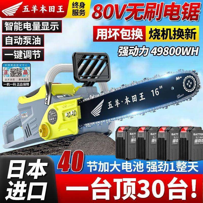 KPA进口40大节充式电链锯功率多功电手提式锂电能锯家用伐木电锯