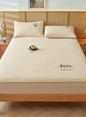 025新款刺绣床笠全裹防尘柔软舒适包简约色纯家用床罩2加厚202412