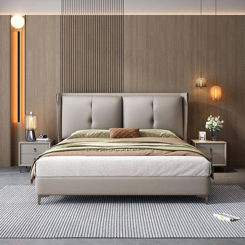 C01#-1意式主轻奢卧皮床简约现代设计师款户型小1.8m双人床婚储物
