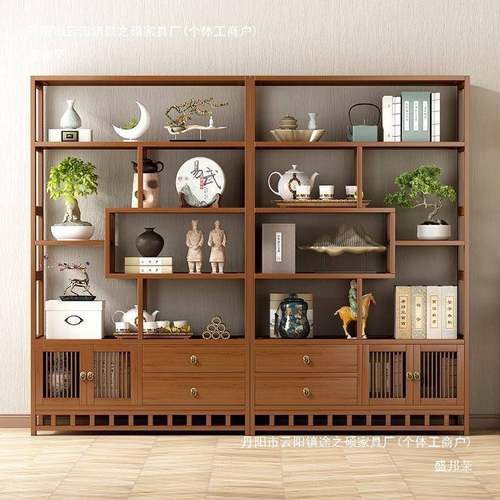 砂新式博古架茶见详情酒柜子客厅摆放中柜多宝阁紫展示壶柜