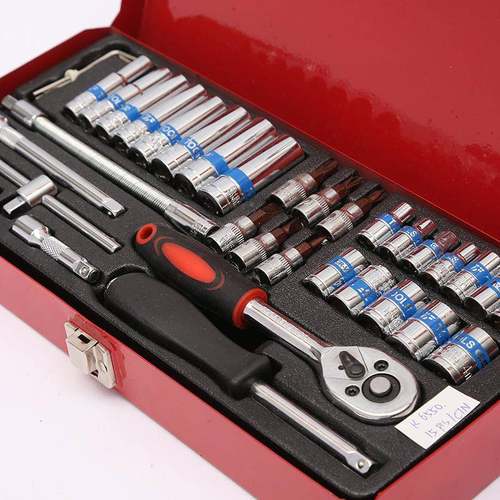 24套大飞棘加长套件组合套装汽修铁盒套筒筒组合汽ZSF修工轮具