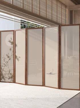 店实隔木屏风断入户正对新门遮挡可折叠VHZ移动卧室茶室酒办公室