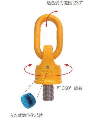 YO吊KE吊环8装-27140高强度螺栓具万向旋转吊环吊装环索吊黄色