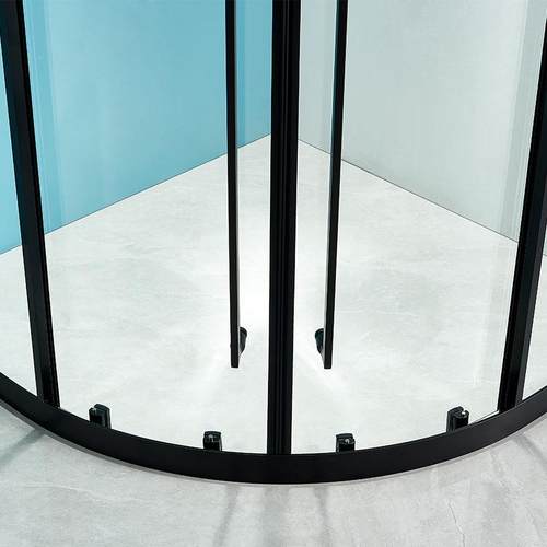弧形淋浴房扇哑黑不AKU锈钢形玻璃断浴室双沐移隔门浴洗浴房浴室