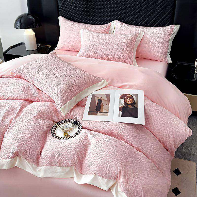 A夏季天厂家直供四件感套丝裸睡床单被套冰类丝真丝轻奢床三件套,床上用品,床品套件/四件套/多件套,淘宝优惠券,粉丝福利购,淘宝优惠卷