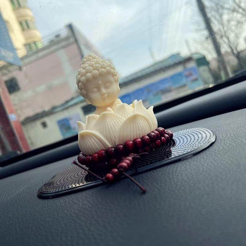 D0X莲花佛车内饰品XGE摆件高端大气车载汽车车上控台中装饰用品大