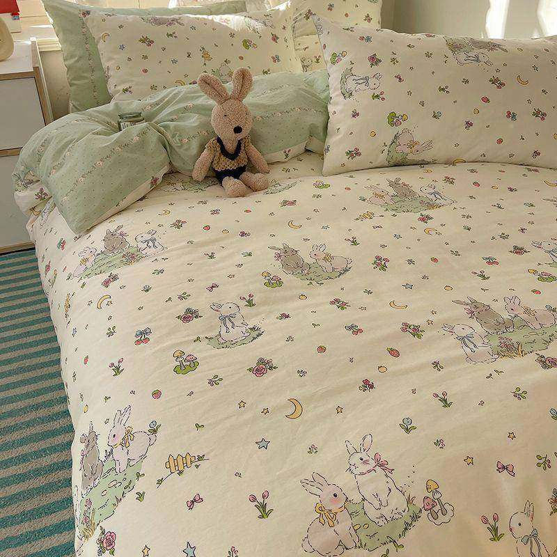 棉裸睡级纯棉四件套全用笠棉不起球被套床NRT单床款四季双人床上,床上用品,婚庆床品套件,淘宝优惠券,粉丝福利购,淘宝优惠卷