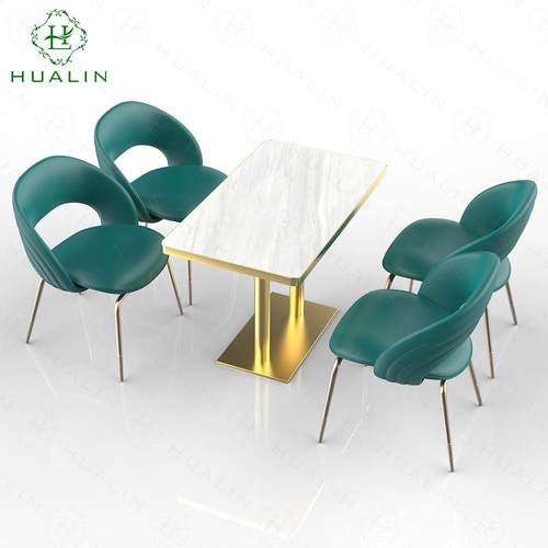 轻奢别墅专用方防烫加厚岩板桌酒天然大石纹高端店长形极商用桌椅