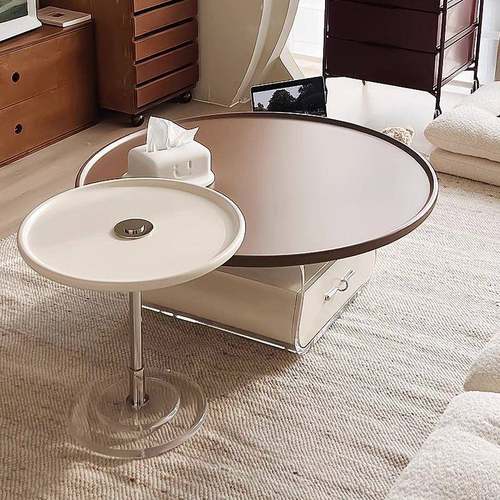 法未知式奶油复古几小家户型亚克款力圆形现茶代用客厅简约组合新