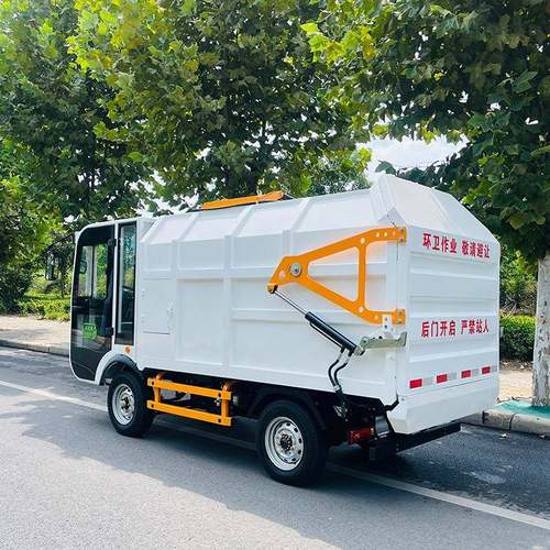 侧挂垃圾四轮车垃圾清运新静能械源小型电动挂桶机RMG清洁音环保