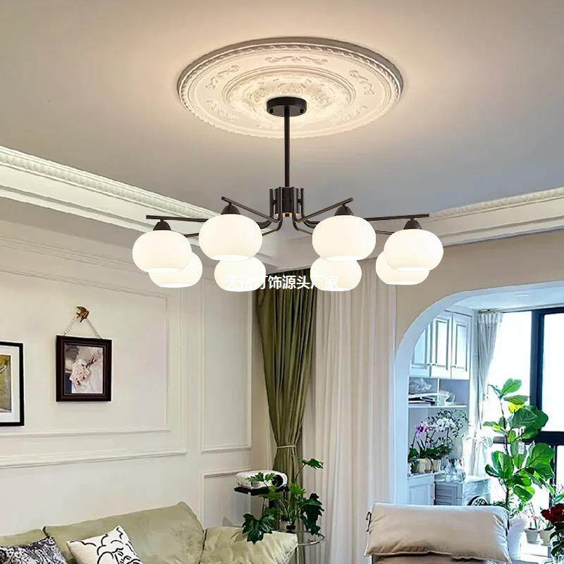 吊客厅灯2灯024餐年新ZUM款大气复古奶风法式中古主卧室厅柿子灯