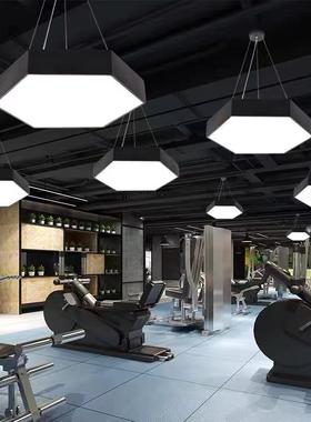 办室公六边形led吊灯健身房网咖超57643市造个型性灯巢具蜂拼接组