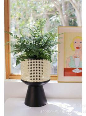 艺嘻所极简约计日系铁室内花架物仿藤编现代客厅移动设桌BDH面花