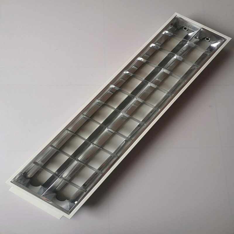 格栅灯厂家哑光亮光300*1200mm明装嵌入式36w18w双管T8格栅灯盘