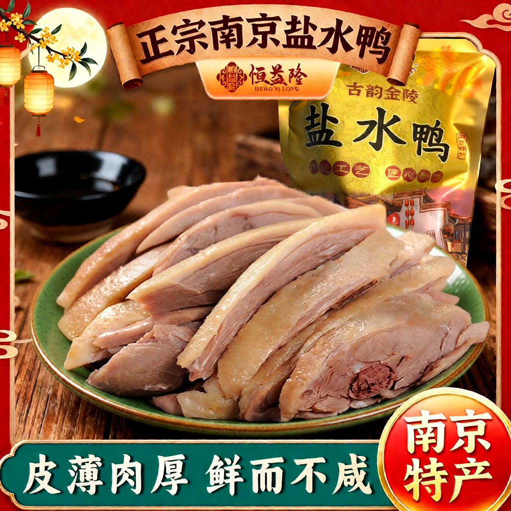 恒益隆南京盐水鸭1千克  正宗江苏特产真空包装开袋即食无添加