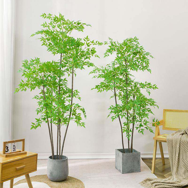 仿真栽物南天竹落地仿生绿植盆kbC5txJ6摆件客厅植沙发边家居装饰