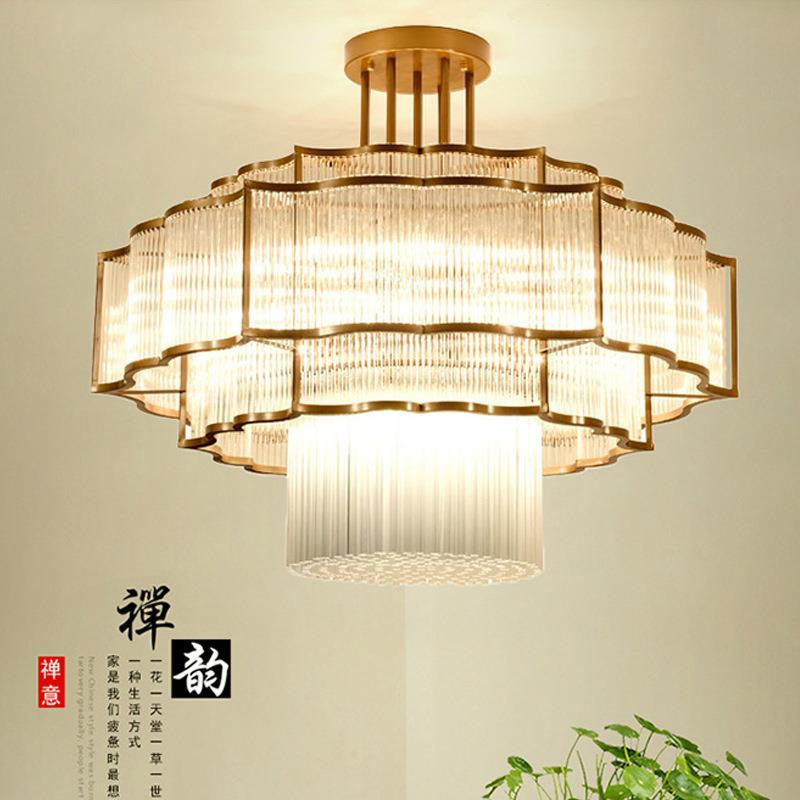 新中式客灯现代酒店大堂厅灯水灯创意吊灯WAL7105客别晶墅卧室厅