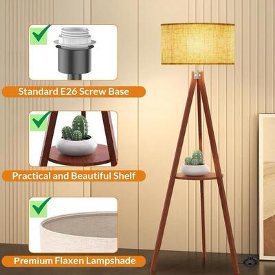 床一客厅沙20347发旁边的地灯实木美落式复古卧室头柜置物架体台