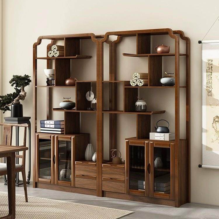 新中式古架架乌博木色金摆件书架茶具收纳玄关客厅博古架办公隔断,基础建材,脚轮/万向轮,淘宝优惠券,粉丝福利购,淘宝优惠卷