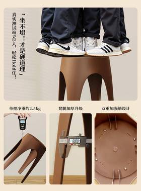 塑料凳子家可叠放LY-0718用软用包圆厚凳结实耐用特餐桌椅客人备