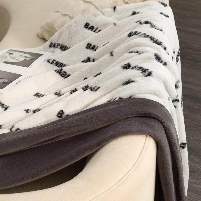 高端加厚兔绒毛毯奢华秋瑚冬珊午睡绒毯办公室盖毯沙发披子154855