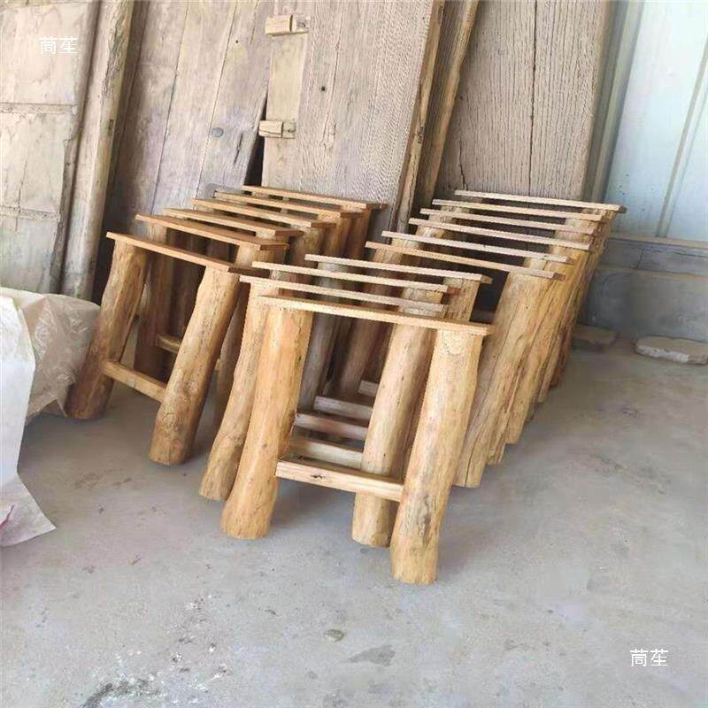 桌老榆木实木脚大板木质桌架餐桌腿腿支架FDG架桌脚工字家用茶台