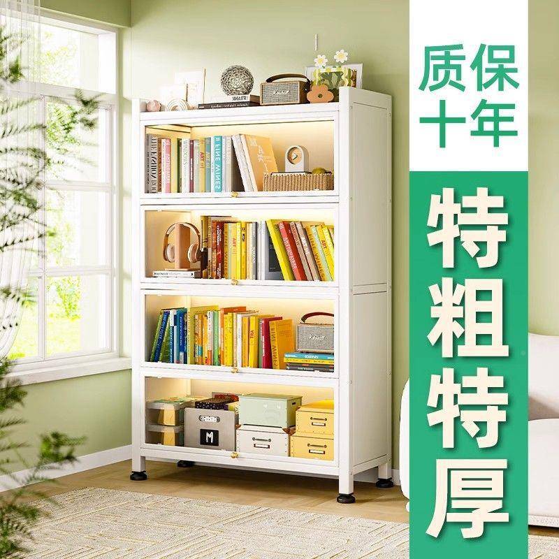 带玻门家BxP6p3Ak书柜架儿用童防尘书客厅落地展示璃柜收纳柜子铁