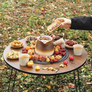 炉煮围茶的炉子烤炉木桌围炉烧烤木炭炉火子家围炉煮茶的桌烧烤架