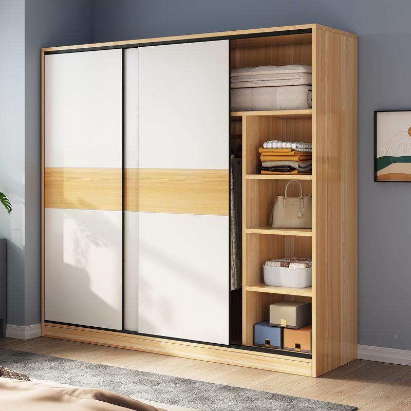 衣柜家用卧室简易组租合木质柜子拉储推物收门纳柜出房用LEP儿童