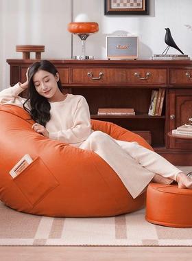 睡可躺可休18684闲豆袋免洗技布懒人沙发单坐墩阳台卧科室沙发椅