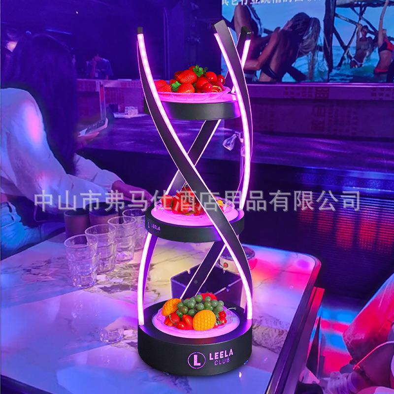 酒吧KTVLED发果盘架创意充麻小吃水果拼99569盘夜光花店电多层七