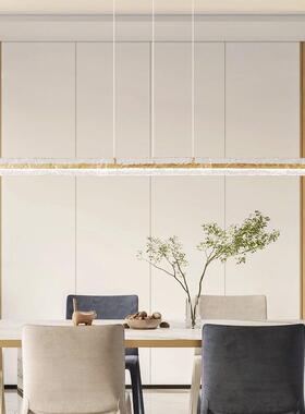 全铜意轻奢餐23770厅吊灯式极创条意高端吧台岛台餐桌简一字长玻