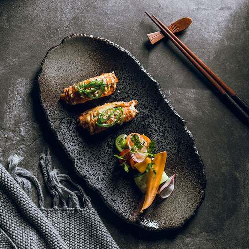 椭圆形陶瓷盘量子大容鱼盘饭菜盘盘饺子平家用大号DSA盘不规则餐
