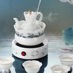 羊脂玉瓷瓷壶温器家用酒陶瓷电酒陶炉仿288古温酒壶鲤悦万家温陶