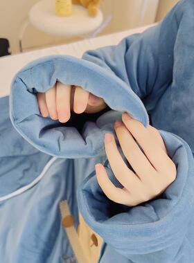 水晶绒保暖21567被懒盖人被子多功车载抱枕带袖子可穿宿能舍沙发