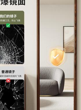 大实木镜子全身镜落LQL地镜家用女生卧室穿挂衣镜服镜装店试衣镜